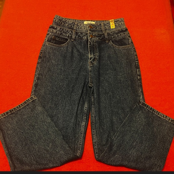 Vibrant M.I.U dark wash double waist high rise mom fit jeans NWT - Picture 3 of 13